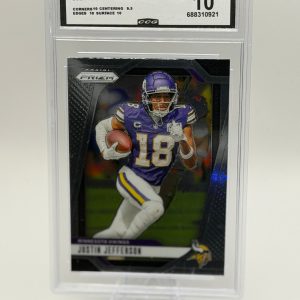 Justin Jefferson 2024 Panini Prizm #187 – CCG Gem Mint 10 – Minnesota Vikings