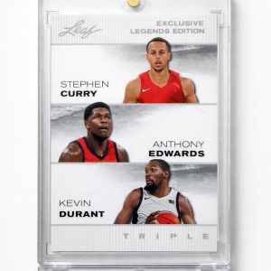Stephen Curry / Anthony Edwards / Kevin Durant Triple Card Leaf Legends ELE-44